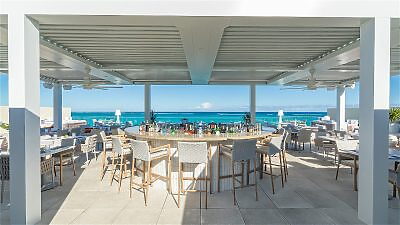 Outdoor bar at Pelago restaurant in Turks & Caicos Islands
